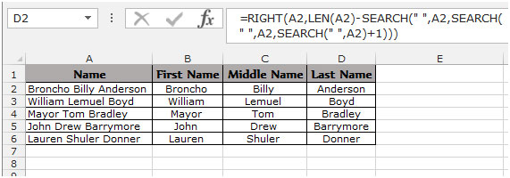 Extraer El Primer Nombre Segundo Nombre Y Apellido En Excel 2010 