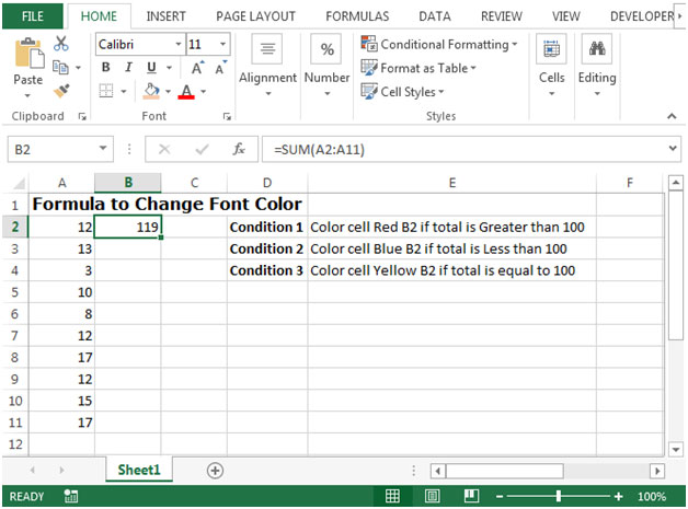 F rmula Para Cambiar Color De La Fuente En Microsoft Excel 2010 