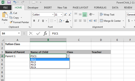 Dependent Drop list in Excel