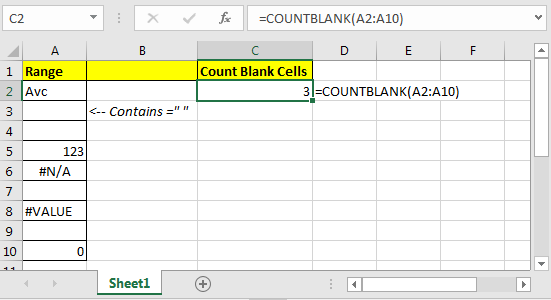 Come Funzione Utilizzo COUNTBLANK In Excel Office skill